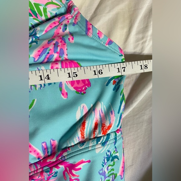 Lilly Pulitzer One-Piece Swimsuit Celestial Blue Huey Ruffle Size 16 - Picture 8 of 15